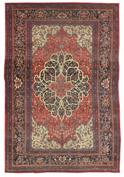 Antique Ferahan Sarouk Handwoven Traditional Rug