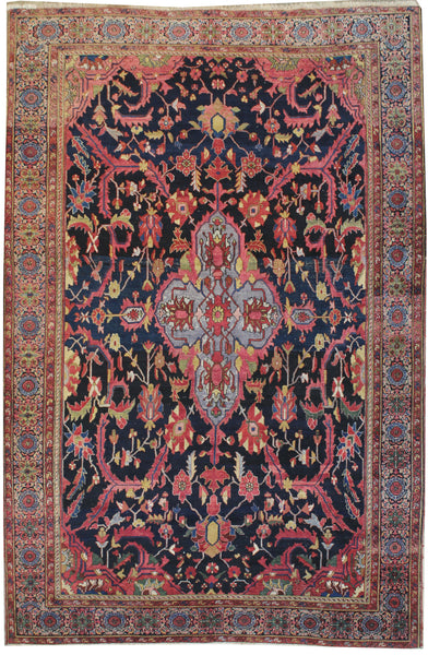 Antique Jozan Sarouk Handwoven Traditional Rug