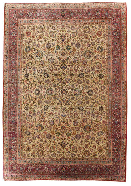 Antique Kashan Handwoven Traditional Rug