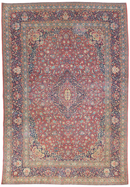 Antique Kashan Handwoven Traditional Rug