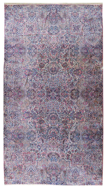 Antique Kerman Handwoven Traditional Rug