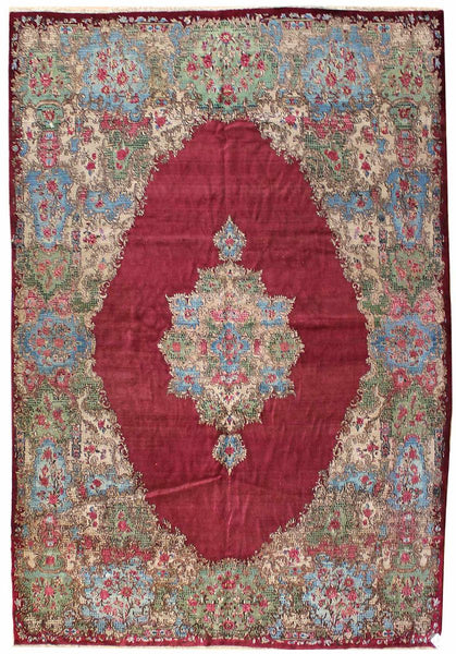 Vintage Kerman Handwoven Traditional Rug