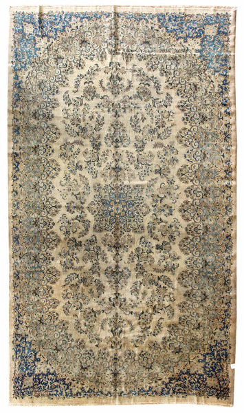 Antique Kerman Handwoven Traditional Rug