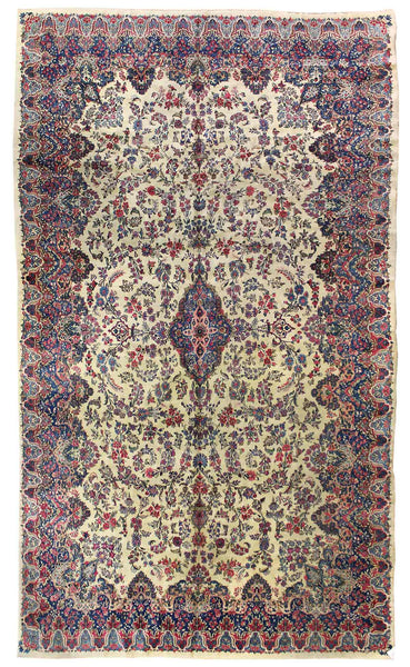 Antique Kerman Handwoven Traditional Rug