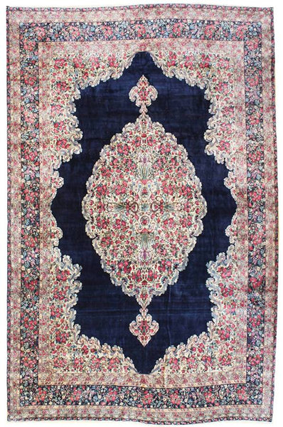 Antique Kerman Handwoven Traditional Rug