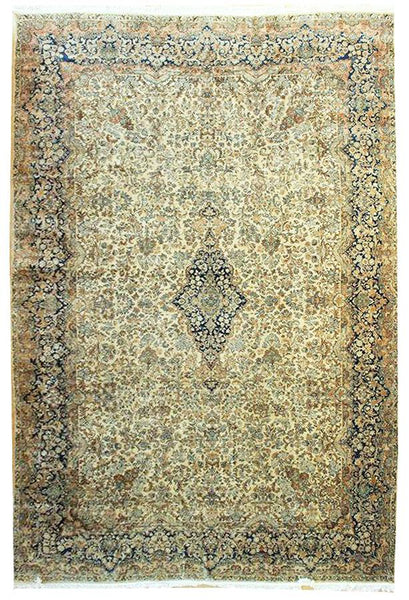 Antique Kerman Handwoven Traditional Rug