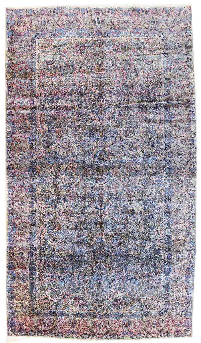 Antique Kerman Handwoven Traditional Rug