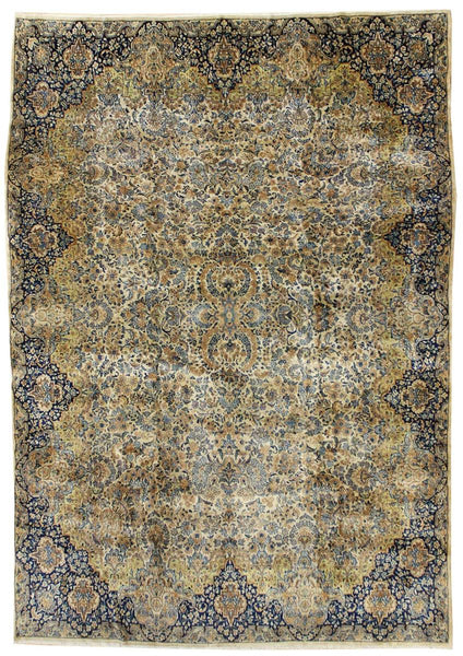 Antique Kerman Handwoven Traditional Rug