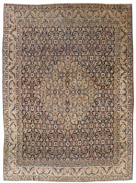 Antique Kerman Handwoven Traditional Rug