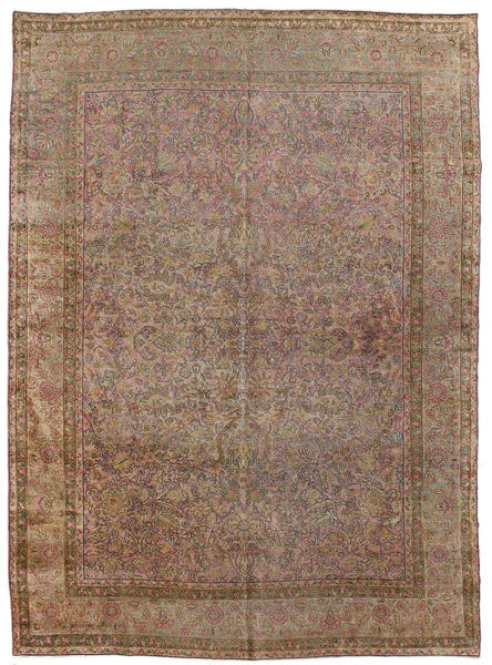 Antique Kerman Handwoven Traditional Rug