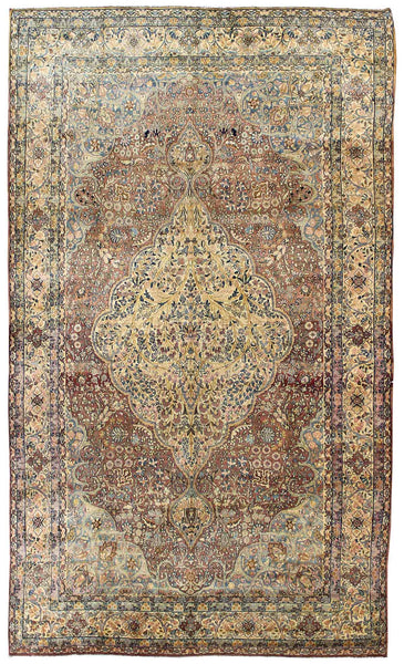 Antique Kerman Handwoven Traditional Rug