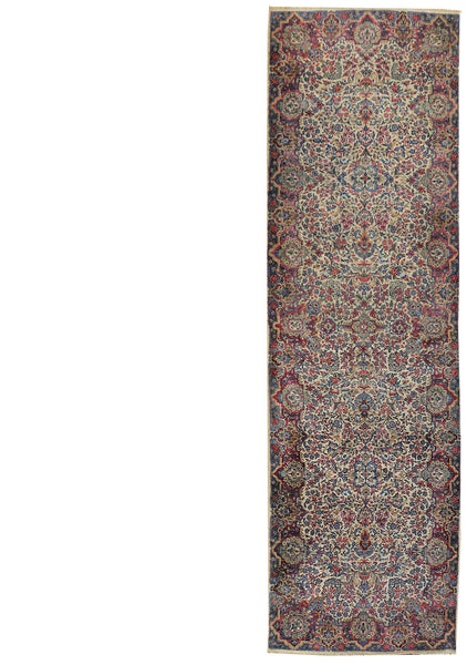 Antique Kerman Handwoven Traditional Rug