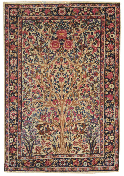 Antique Kerman Handwoven Traditional Rug