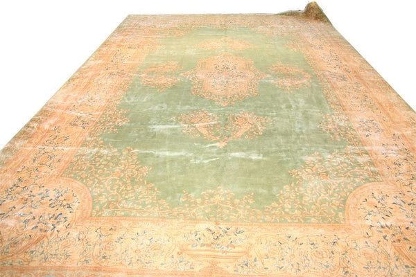 Antique Kerman Handwoven Traditional Rug