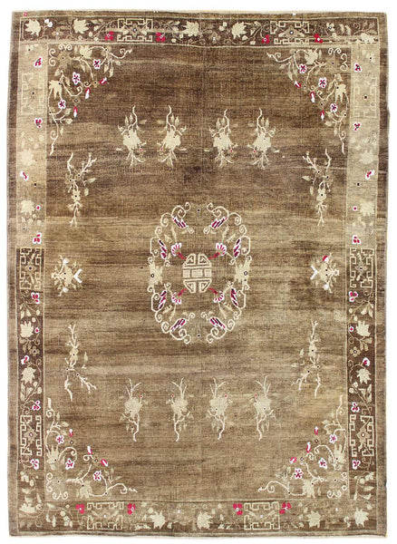 Vintage Khotan Handwoven Traditional Rug