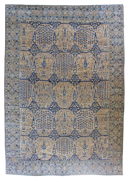 Antique Laristan Handwoven Traditional Rug