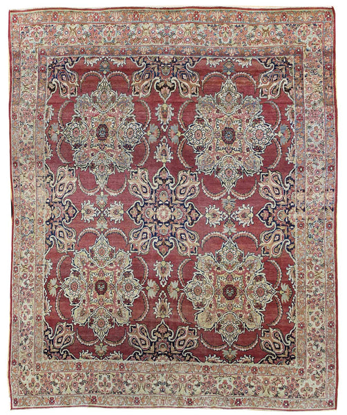 Antique Lavar Kerman Handwoven Traditional Rug