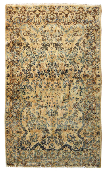 Antique Lavar Kerman Handwoven Traditional Rug