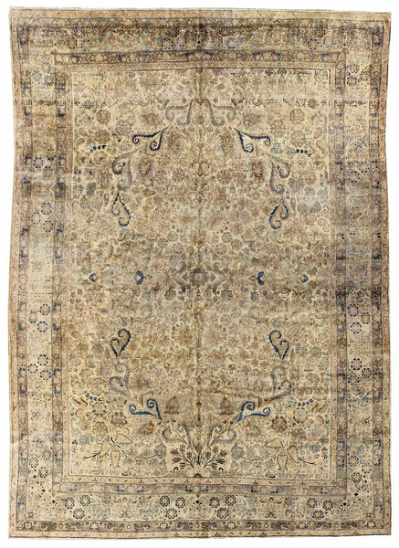 Antique Lavar Kerman Handwoven Traditional Rug