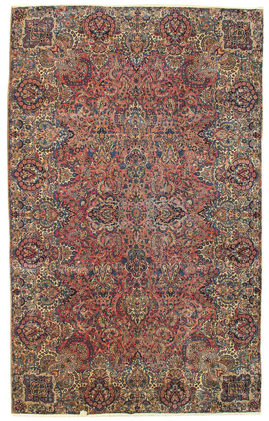 Antique Lavar Kerman Handwoven Traditional Rug