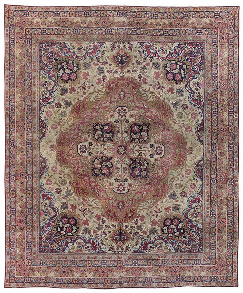 Antique Lavar Kerman Handwoven Traditional Rug