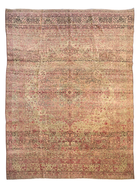 Antique Lavar Kerman Handwoven Traditional Rug