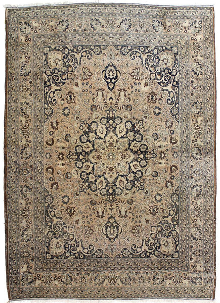 Antique Mashad Handwoven Traditional Rug