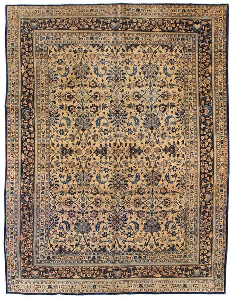 Antique Mashad Handwoven Traditional Rug