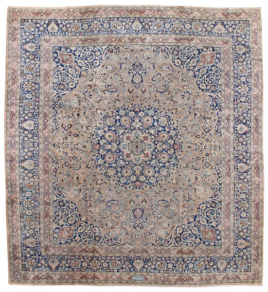 Antique Mashad Handwoven Traditional Rug