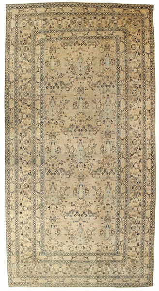 Antique Mashad Handwoven Traditional Rug