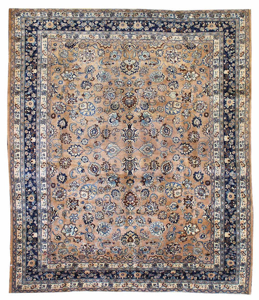 Antique Mashad Handwoven Traditional Rug