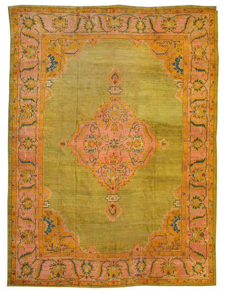 Antique Oushak Handwoven Traditional Rug