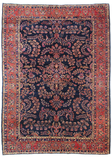 Antique Sarouk Handwoven Traditional Rug