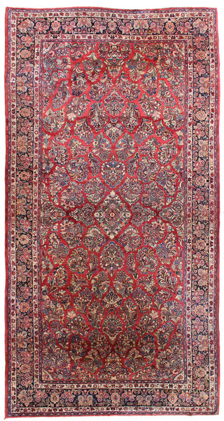 Antique Sarouk Handwoven Traditional Rug