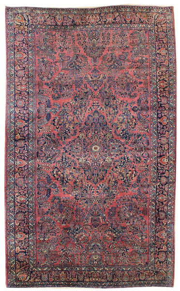 Antique Sarouk Handwoven Traditional Rug