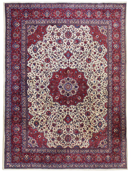 Vintage Sarouk Handwoven Traditional Rug