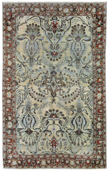 Vintage Sarouk Handwoven Traditional Rug