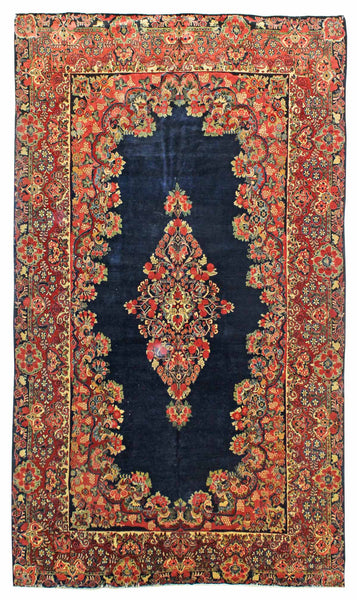 Antique Sarouk Handwoven Traditional Rug