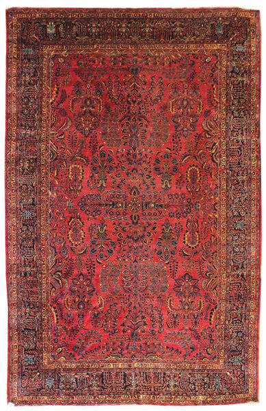 Antique Sarouk Handwoven Traditional Rug