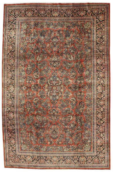 Antique Sarouk Handwoven Traditional Rug