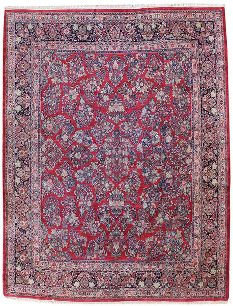 Antique Sarouk Handwoven Traditional Rug