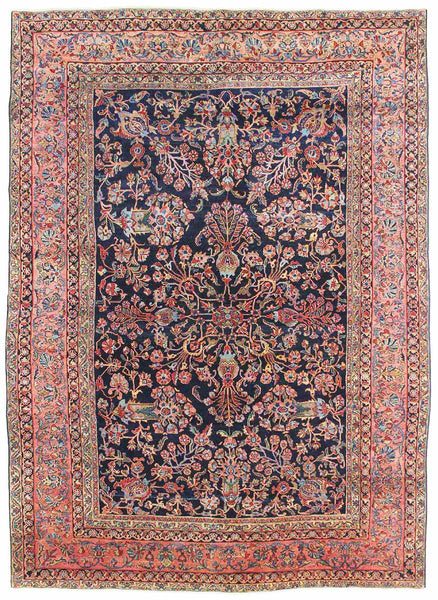 Antique Sarouk Handwoven Traditional Rug