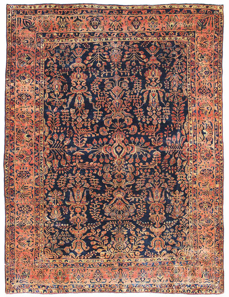 Antique Sarouk Handwoven Traditional Rug