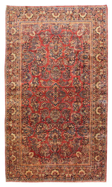 Antique Sarouk Handwoven Traditional Rug