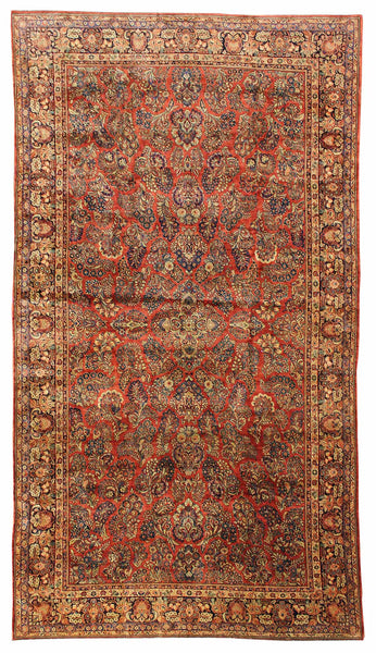 Antique Sarouk Handwoven Traditional Rug