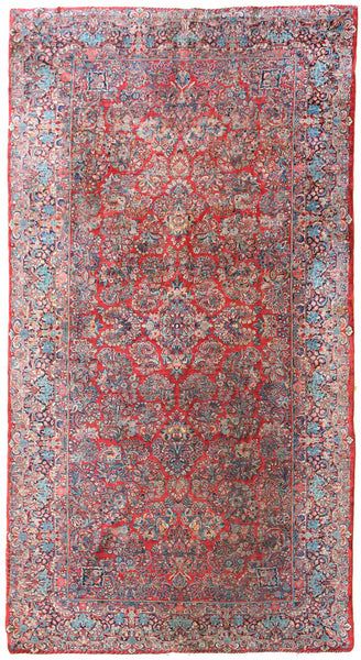 Antique Sarouk Handwoven Traditional Rug