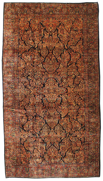 Antique Sarouk Handwoven Traditional Rug