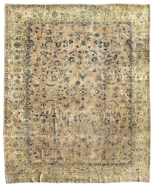 Antique Sarouk Handwoven Traditional Rug