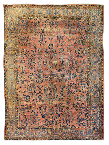 Antique Sarouk Handwoven Traditional Rug