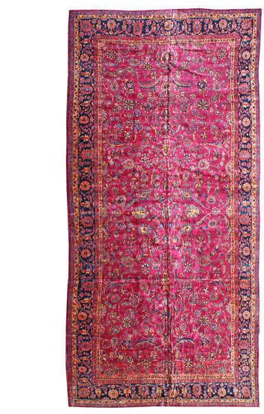 Antique Sarouk Handwoven Traditional Rug